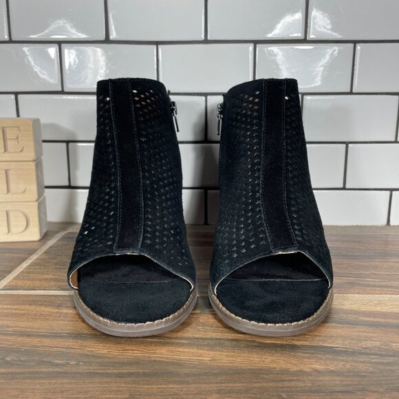 Vionic Aloft Chryssa Womens Size 6.5 Shoes Black Suede Open Toe Ankle Boots - Picture 2 of 14